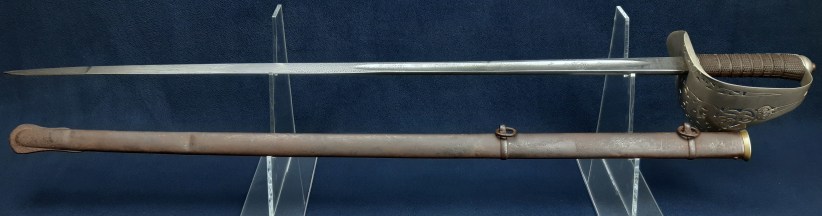 British Boer War Patent Solid Hilt Sword, Lt Claud DArcy Cayley, Middlesex Regt 8
